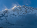Die Annapurna Südwand kurz vor Sonnenuntrgang
